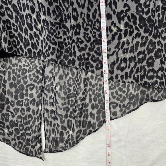Adrianna Papell Dress Size Small Animal Print Chiffon Overlay Assymetric Short - Picture 9 of 14